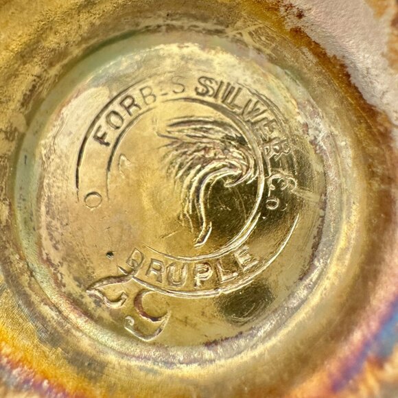 Vtg Forbes Silver Co Druple Salt and Pepper Shakers Tulip Motif Collectible 3 in - Picture 5 of 9